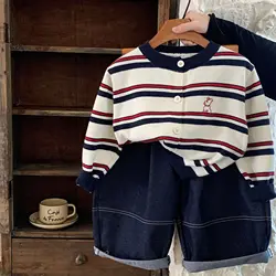 Cárdigan de rayas para niño – Jersey suave de manga larga