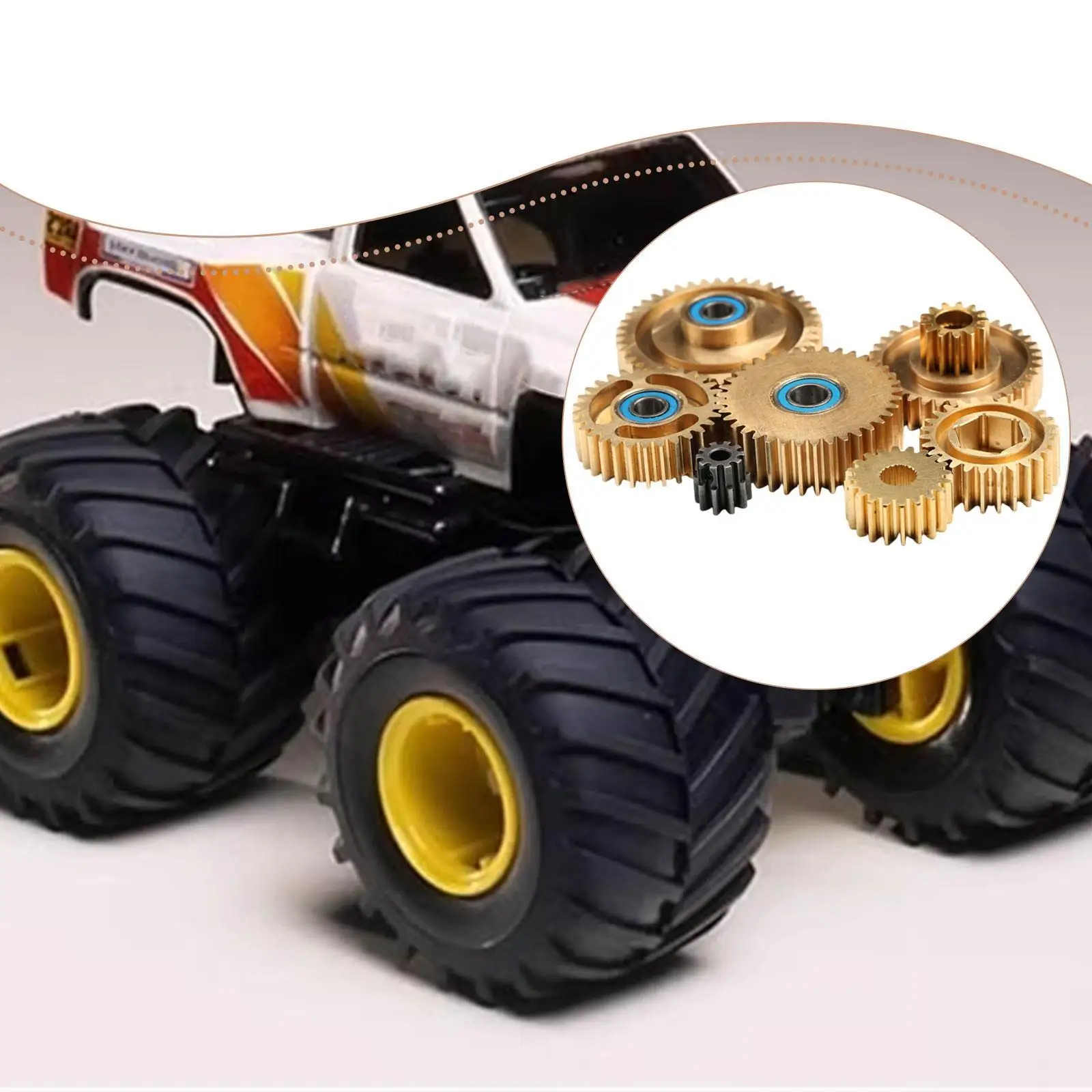 Juego de engranajes de caja de cambios de cobre para coche teledirigido 1:14, engranajes de caja de cambios de Motor de alto rendimiento 44T, 37T, 36T, 30T, 27T, 20T, 10T para camión de arrastre de remolque - imagen 4