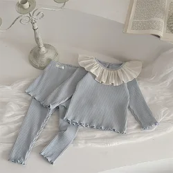 Conjunto de rayas para niña con top y falda