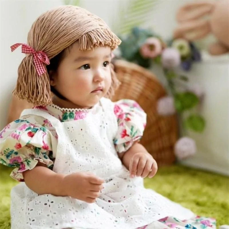 M76C Gorro peluca para bebés, niños y niñas, tocados novedosos, gorros postizo unisex, fáciles usar para disfraces y - imagen 2