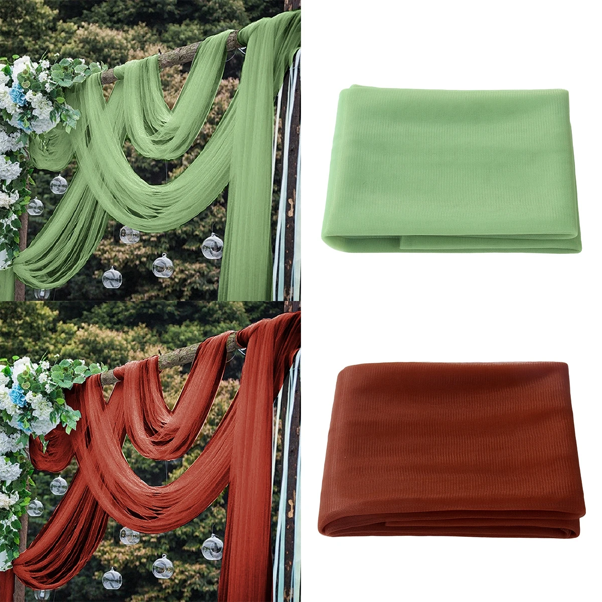 Tela transparente de cristal de hilo de tul de Organza para boda, decoración para fiesta de cumpleaños, telón de fondo para Baby Shower, decoración de fajas para silla de boda - imagen 4