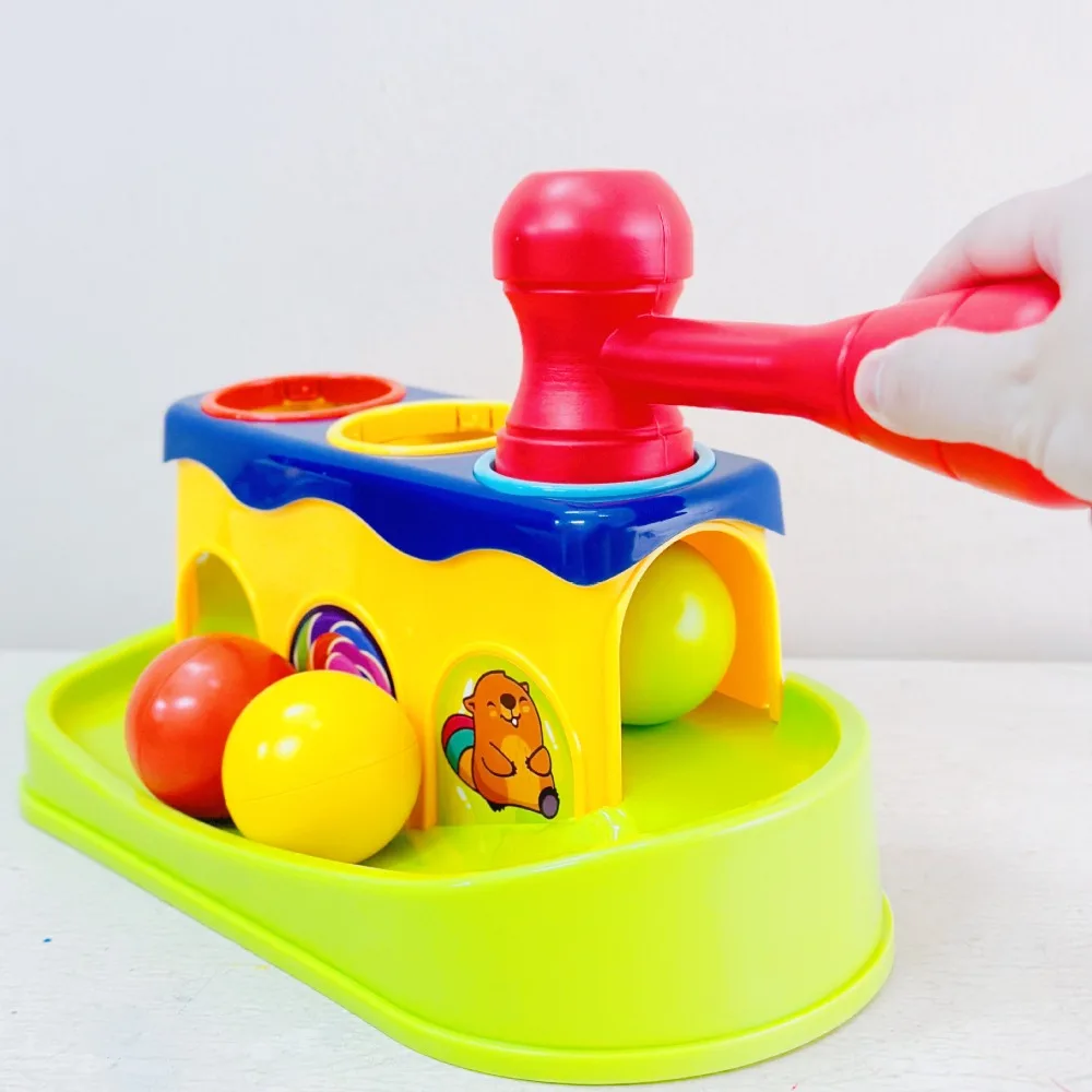 Herramienta de martillo de educación temprana, juguetes emergentes, educación preescolar, juegos de pelota de martillo de mano apilables