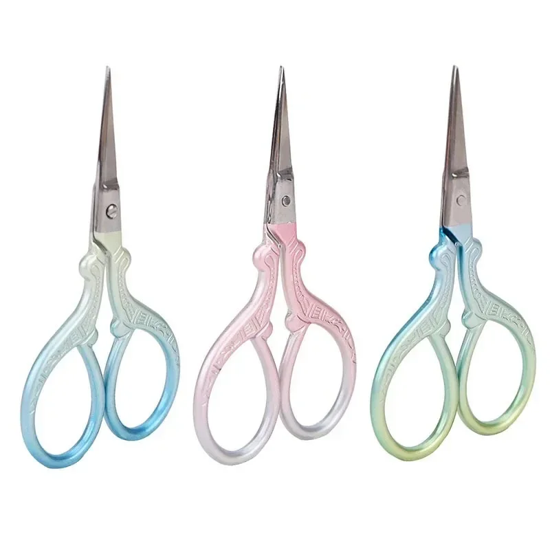 Juego de almacenamiento clásico para decoración de uñas, bordado Vintage, cutícula degradada, con tijeras Retro y cortador de herramientas de manicura