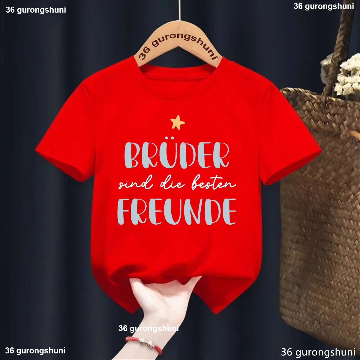 Camiseta con estampado de letras de Primo hace los mejores amigos, ropa Kawaii para niños y niñas, camisa de manga corta de verano, Tops informales lisos - imagen 3