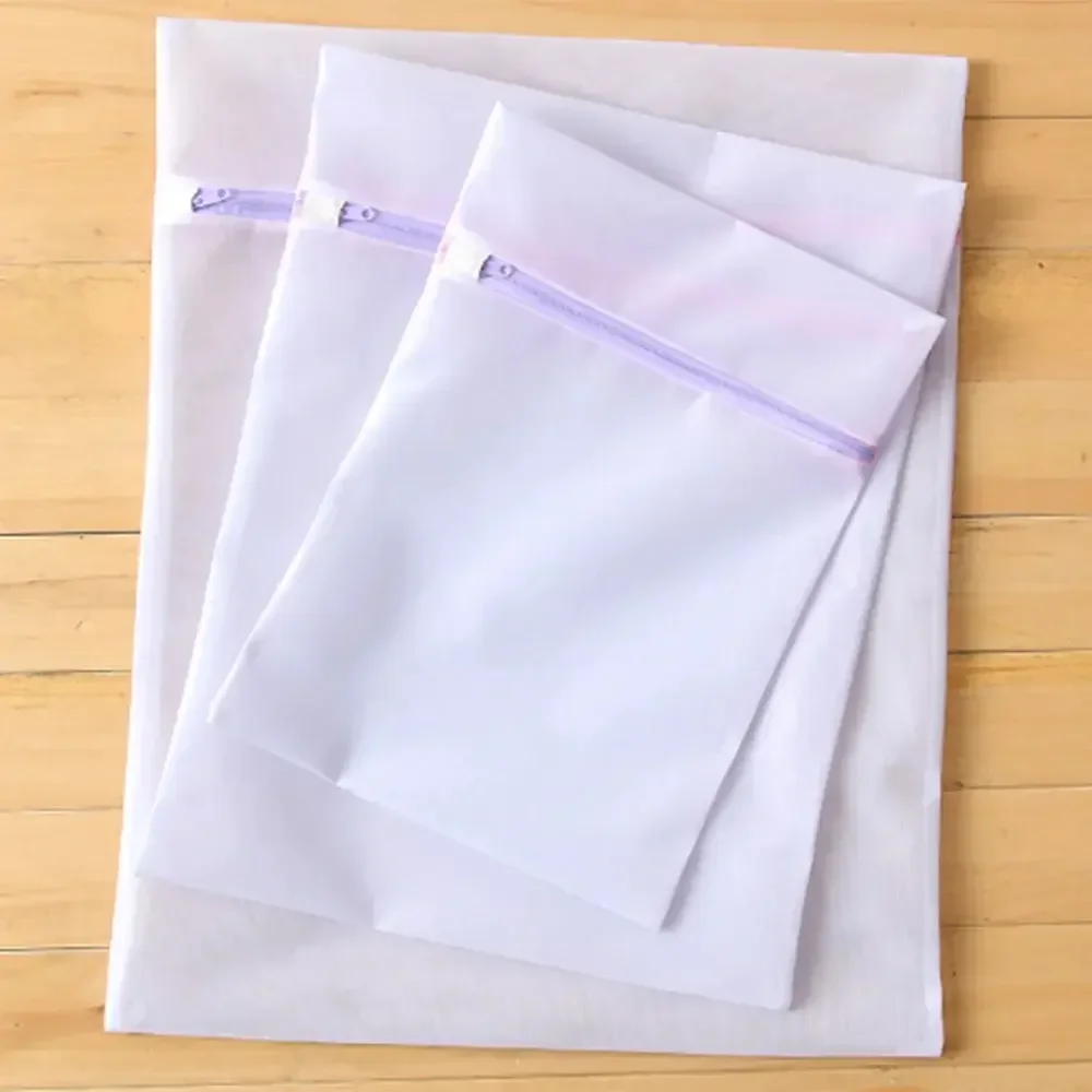 Juego de tres piezas de malla para máquina clasificada, especial, 1 Juego de 3 cremalleras, bolsa de cuidado para lavado de ropa fina púrpura - imagen 5