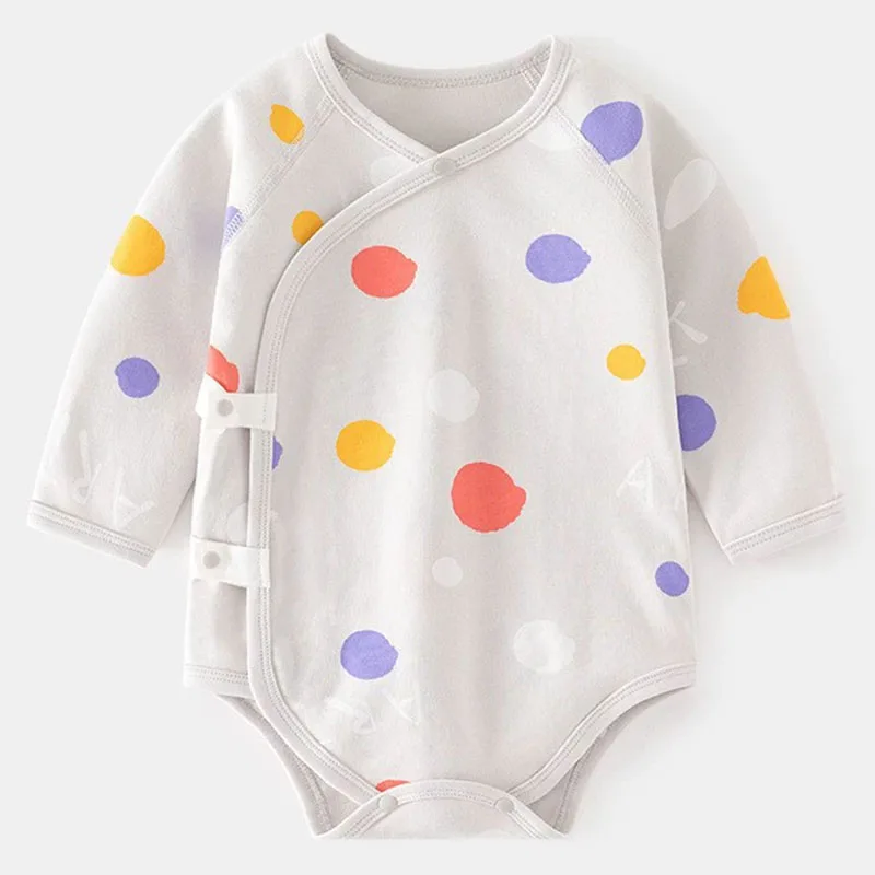 Monos de primavera, artículos para recién nacidos, ropa para niña y niño, monos de algodón de manga larga con estampado de puntos bonitos de dibujos animados, disfraz para niño pequeño B257 - imagen 4