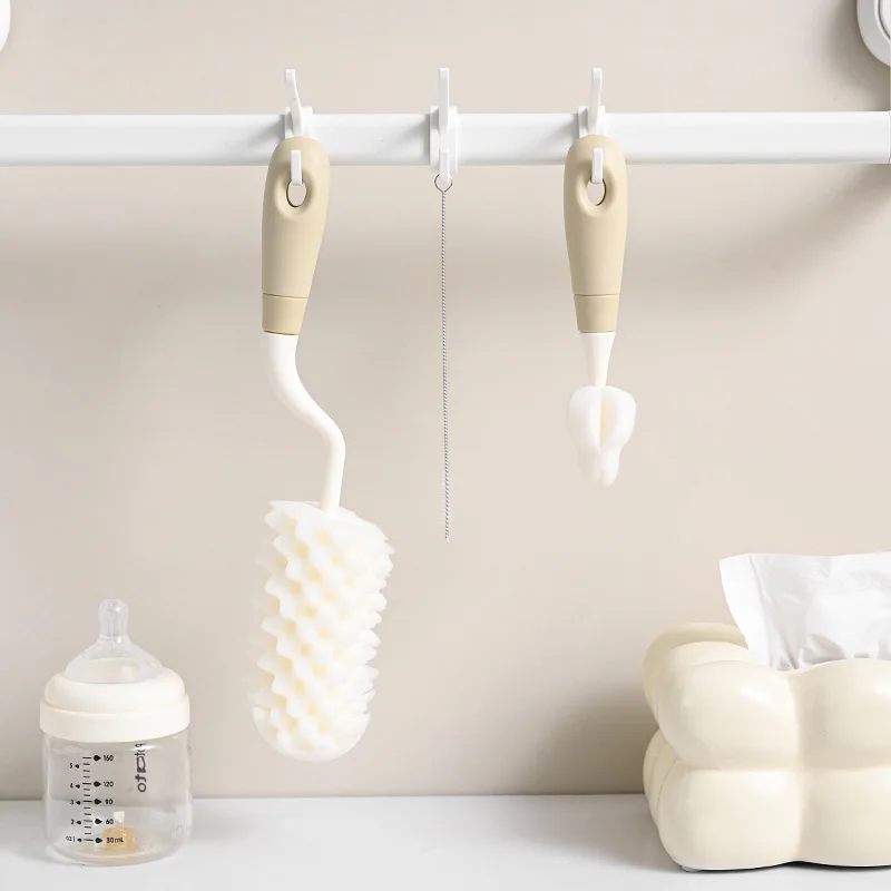 Cepillo para pezones y biberones, Mini limpiador de pezones de esponja portátil para recién nacidos, informal, fácil de limpiar, depurador de tazas de boca ancha - imagen 4