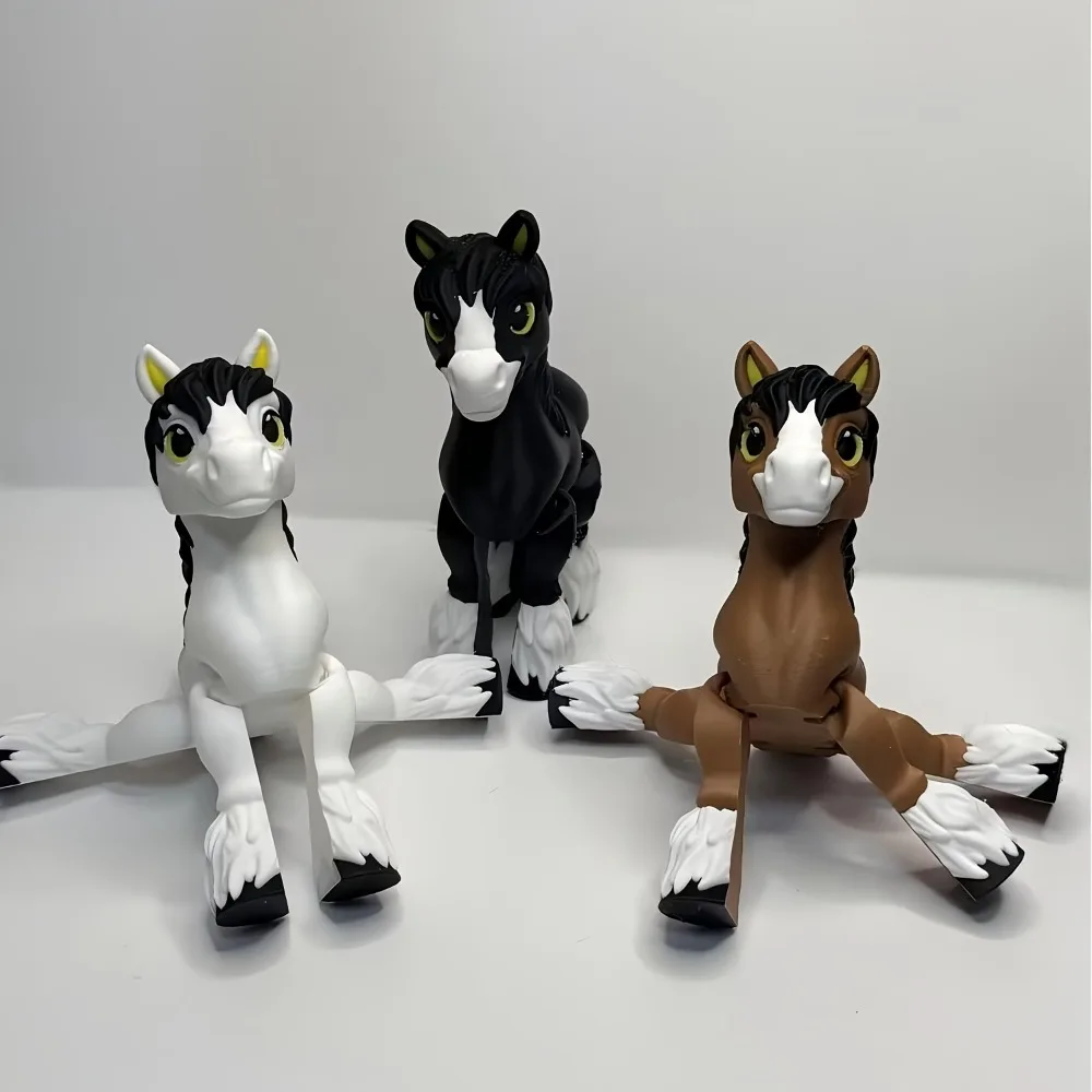 Modelo de poni de caballo impreso en 3D, estatua de juguete de animales flexibles, articulaciones móviles, decoración para el hogar y la Oficina, juguetes antiestrés, juguetes de animales para aliviar el estrés - imagen 5