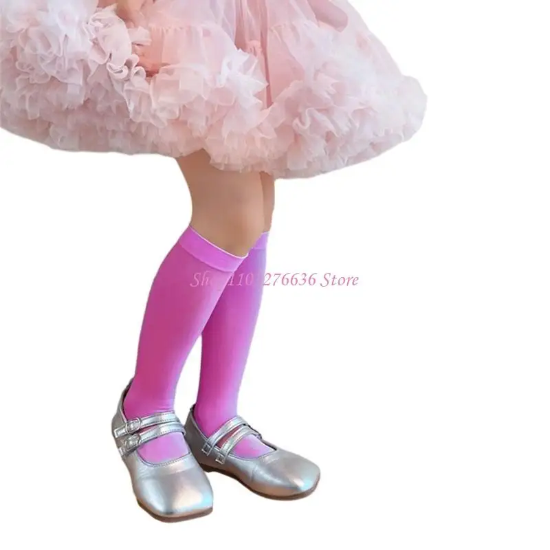 R6FD calcetines vestir para niños para uniforme actividad escolar calcetines hasta rodilla para niñas - imagen 3