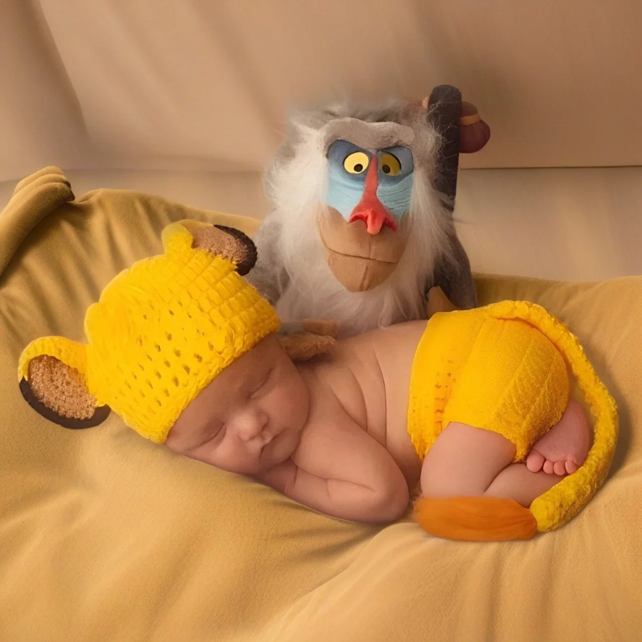 Disfraz Rey León bebé traje mameluco de ganchillo con sombrero - imagen 5