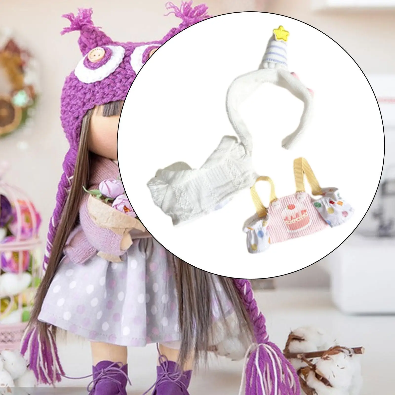 3x 6 inch Doll Clothes Adorable for Little Girls Doll Clothing for 15cm Doll