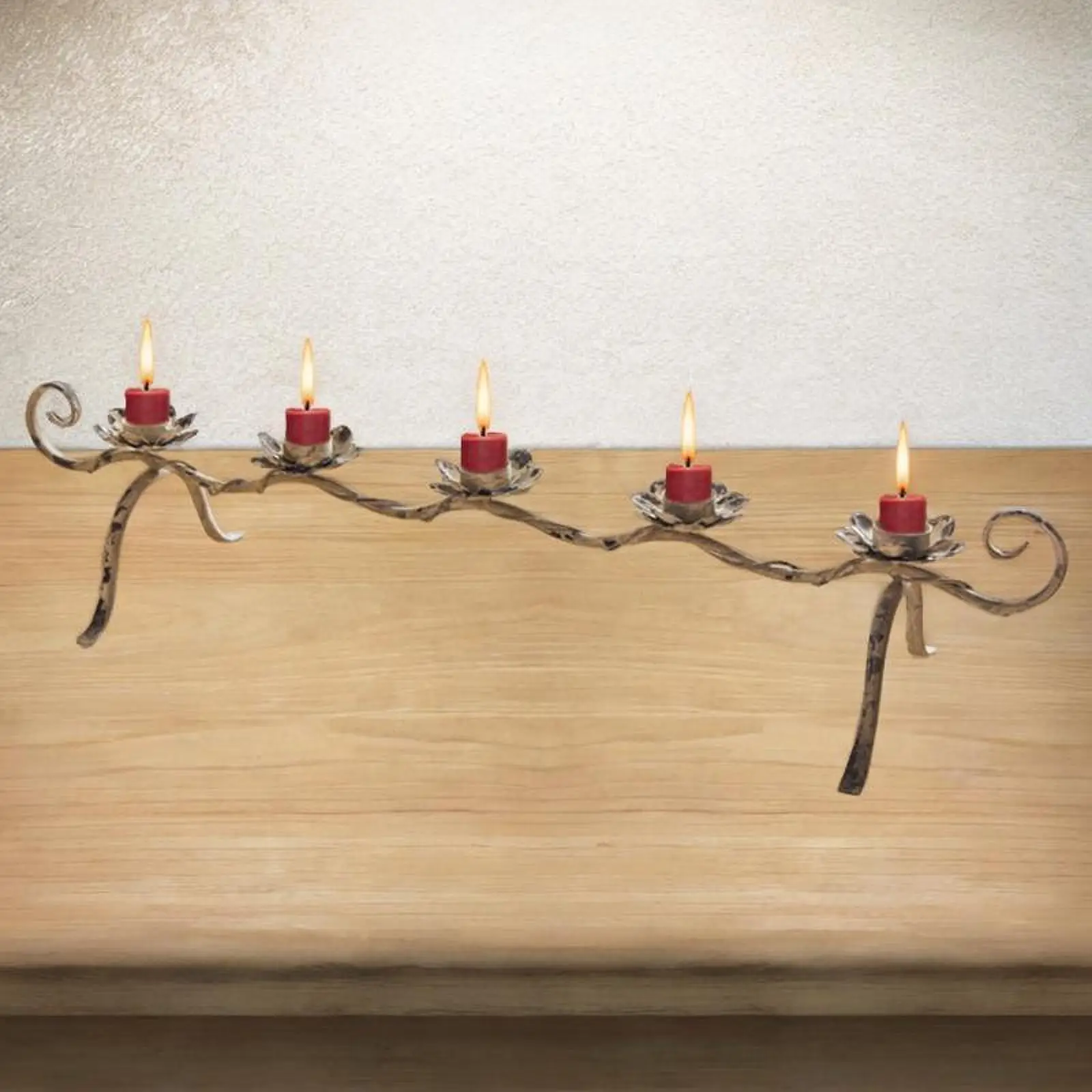 Portavelas candelabro de loto para centro de mesa, soporte de vela Retro, soporte de vela de Pilar para decoración del hogar y comedor - imagen 4