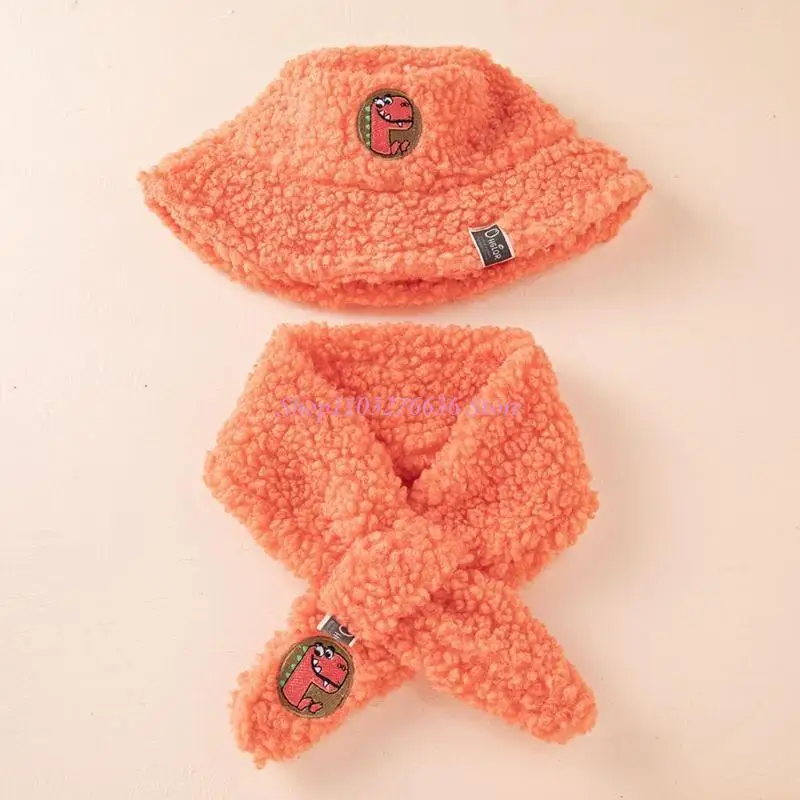 Gorro y bufanda cálida de invierno para bebé con forro en color sólido - imagen 5