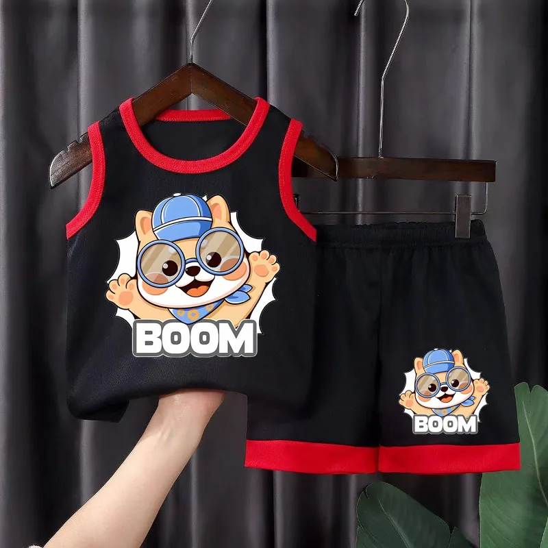 Conjuntos de chaleco cómodos y transpirables para niños, Top sin mangas de estilo coreano, pantalones cortos, traje de dos piezas, trajes deportivos para niños, novedad de verano 2025 - imagen 5