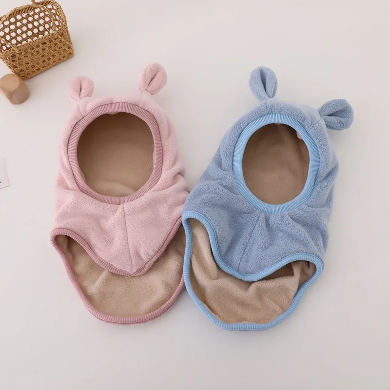 Gorro infantil de felpa con orejas de oso – Pasamontañas antiviendo - imagen 5
