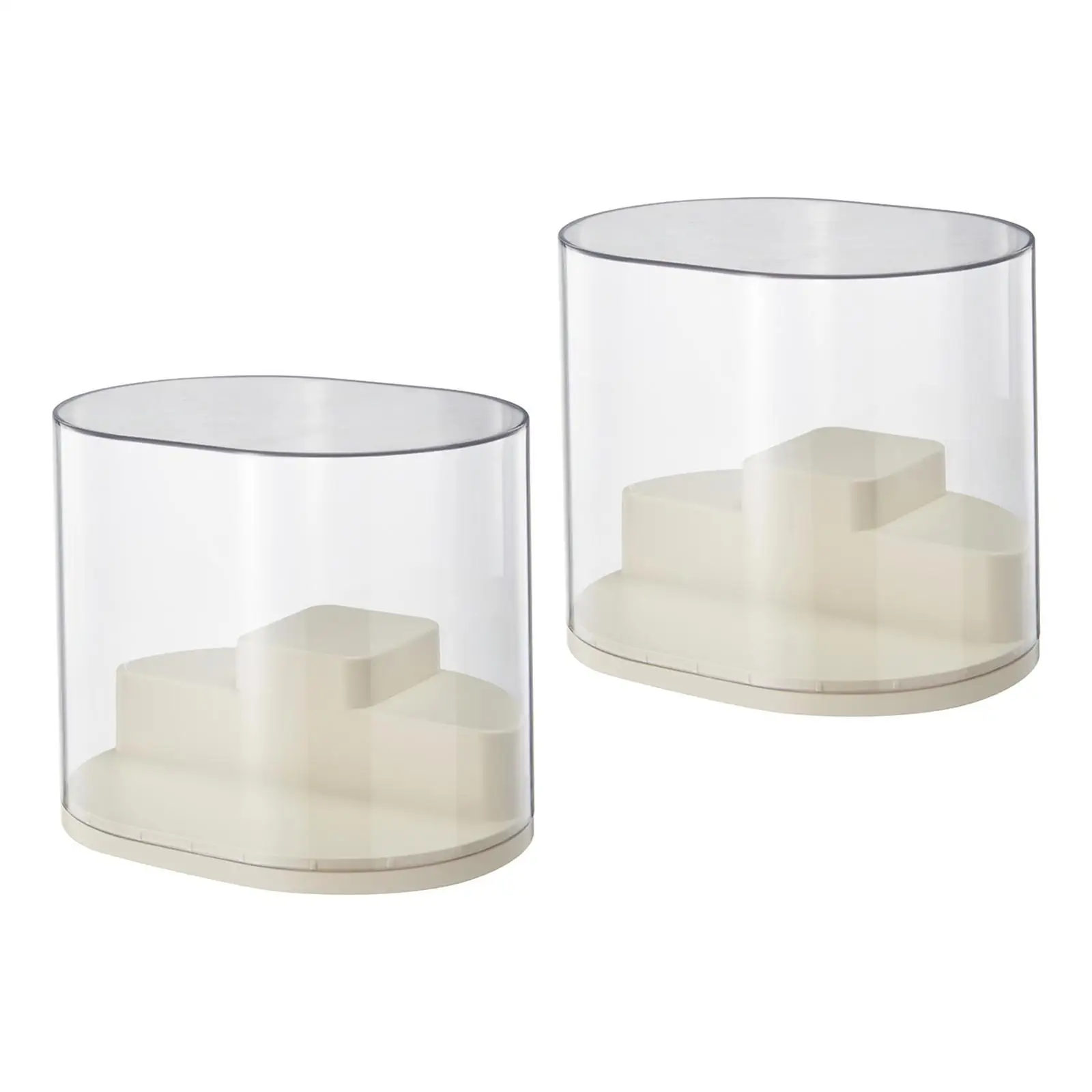 2Pcs Clear Display Case Figures Display Case for Car Perfume Minifigure
