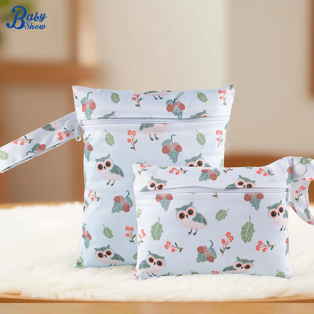 Babyshow 2 piezas diferentes mini tamaños lavable bolsa húmeda poliéster solo bolsillo ideal para trajes de baño bolsa de maquillaje bolsa de pañales portátil