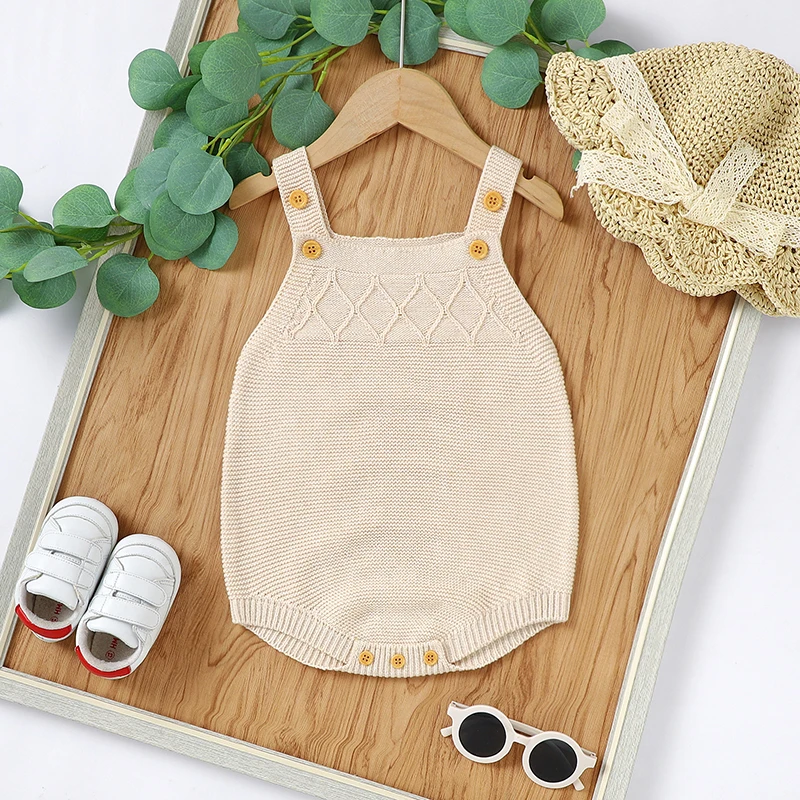 Ropa para niñas de 0 a 18m, prendas de vestir sólidas para otoño e invierno, monos sin mangas para niños recién nacidos, monos para niños de una pieza - imagen 3