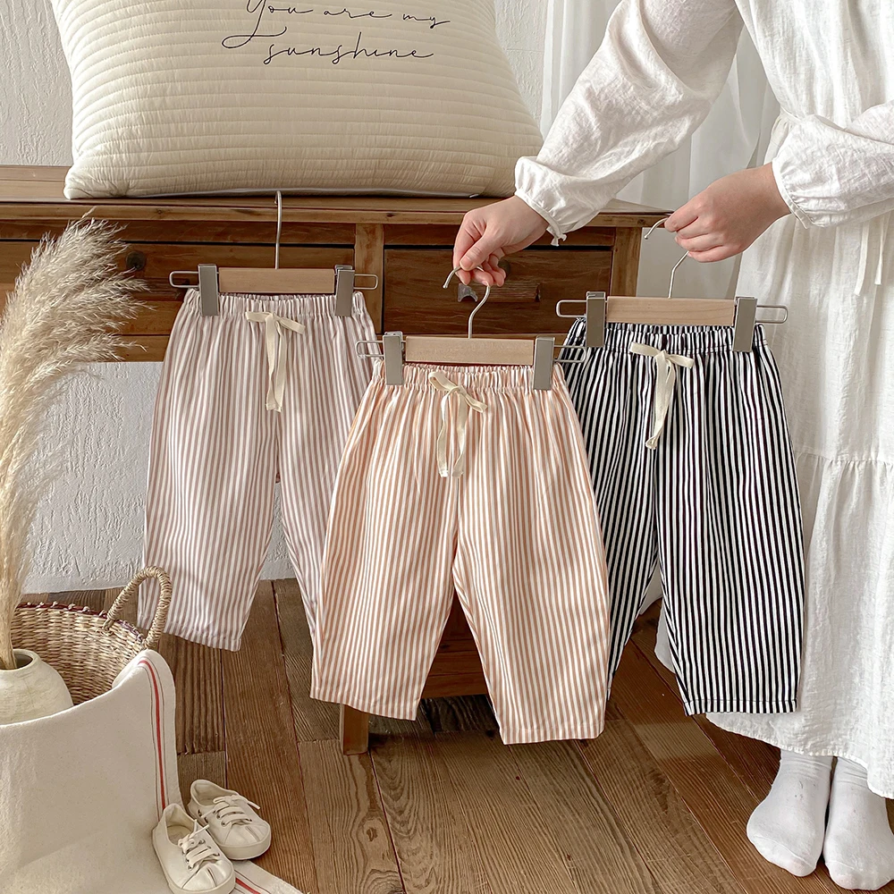Pantalones de rayas vintage para niños con cintura elástica - imagen 5