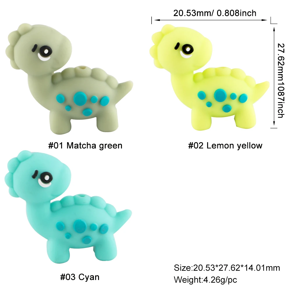 5/10 Uds. Cuentas de enfoque de silicona de dinosaurio erizo estereoscópico 3D para joyería DIY pulseras llavero pluma Etc. Productos hechos a mano - imagen 5