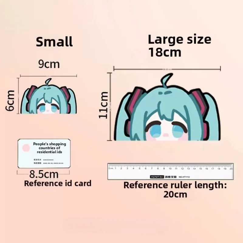 Pegatina decorativa Hatsune Miku para espejo de dormitorio, bonita calcomanía para espejo de baño, película impermeable para puerta de vidrio de baño - imagen 4