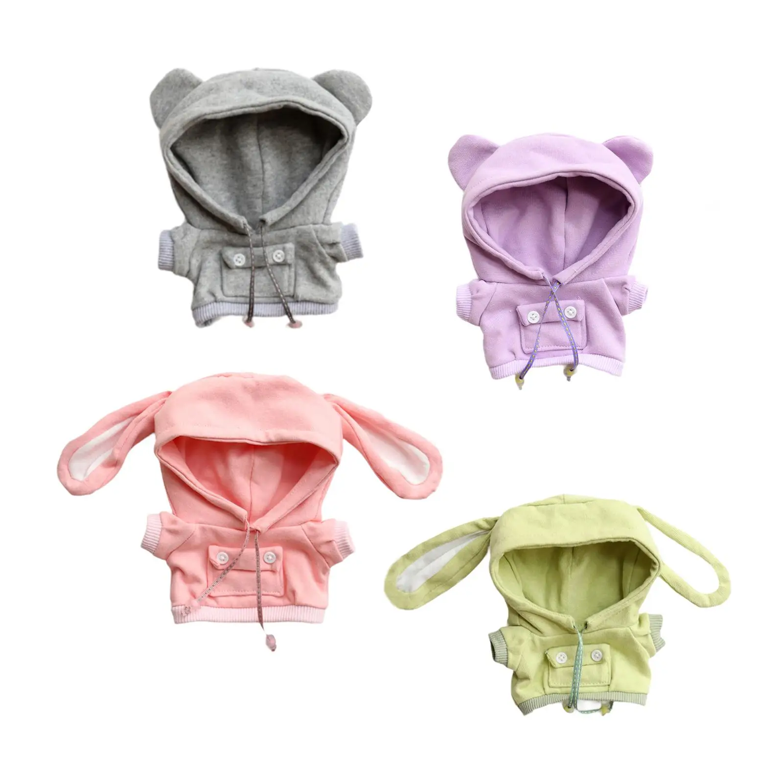 Doll Clothes for Plush Doll Cartoon Hooded Sweatshirt DIY Costumes Dress up Comfortable Stylish Doll Clothing Doll Costume