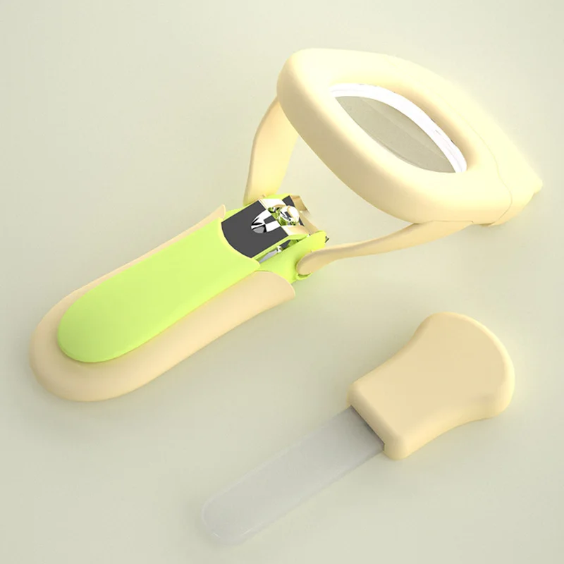 Cortauñas para bebés con luz Led brillante, cortaúñas de acero inoxidable con lupa, artículos para el cuidado de bebés, carga Usb - imagen 4