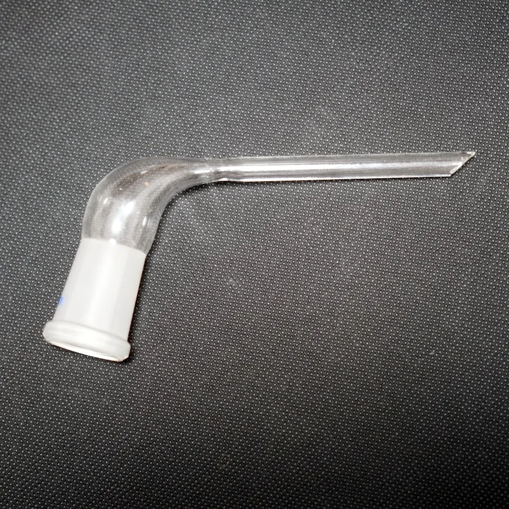 Tubo de vidrio con vástago, tubo de secado al aire para química a vapor, curvo para aplicaciones de laboratorio