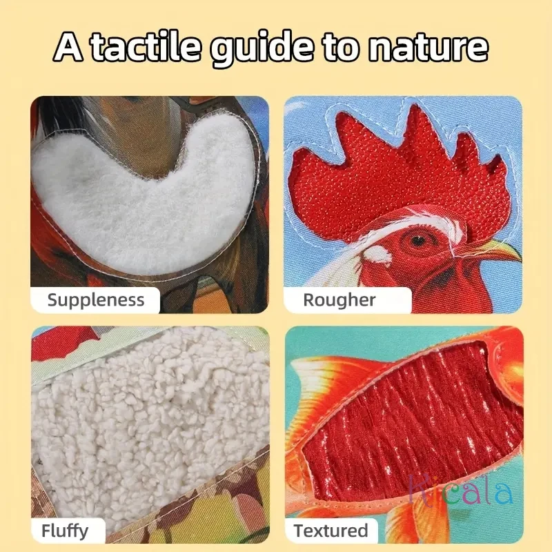Libro táctil de animales para bebé – Desarrollo sensorial de tela - imagen 5