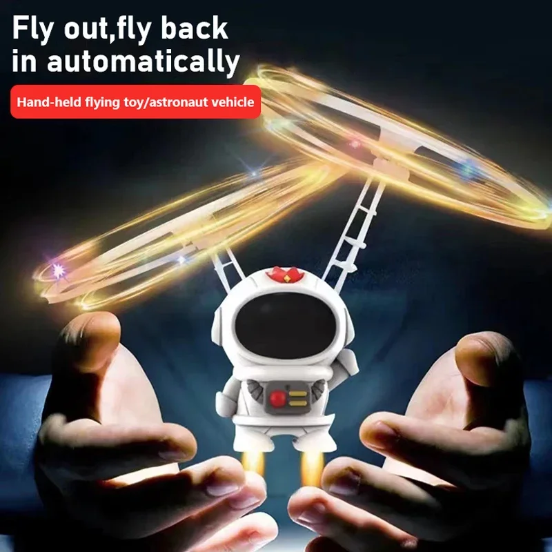 Helicóptero volador con luces LED y astronauta – Juguete para niños - imagen 3