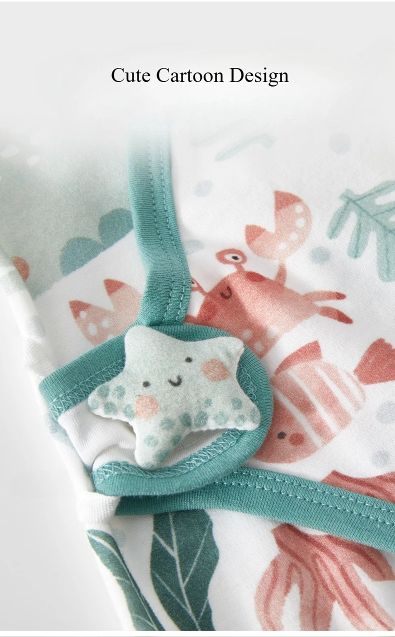 Somenie-Pelele para bebé recién nacido, vestido de mariposa de algodón puro, mono con cuello redondo estampado bonito para niños y niñas, tendencia para todas las estaciones - imagen 4