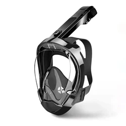 Máscara de buceo cara completa con soporte para cámara snorkel adulto
