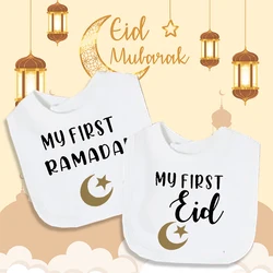 Babero de algodón suave para bebé - Primer Ramadán y Eid Mubarak
