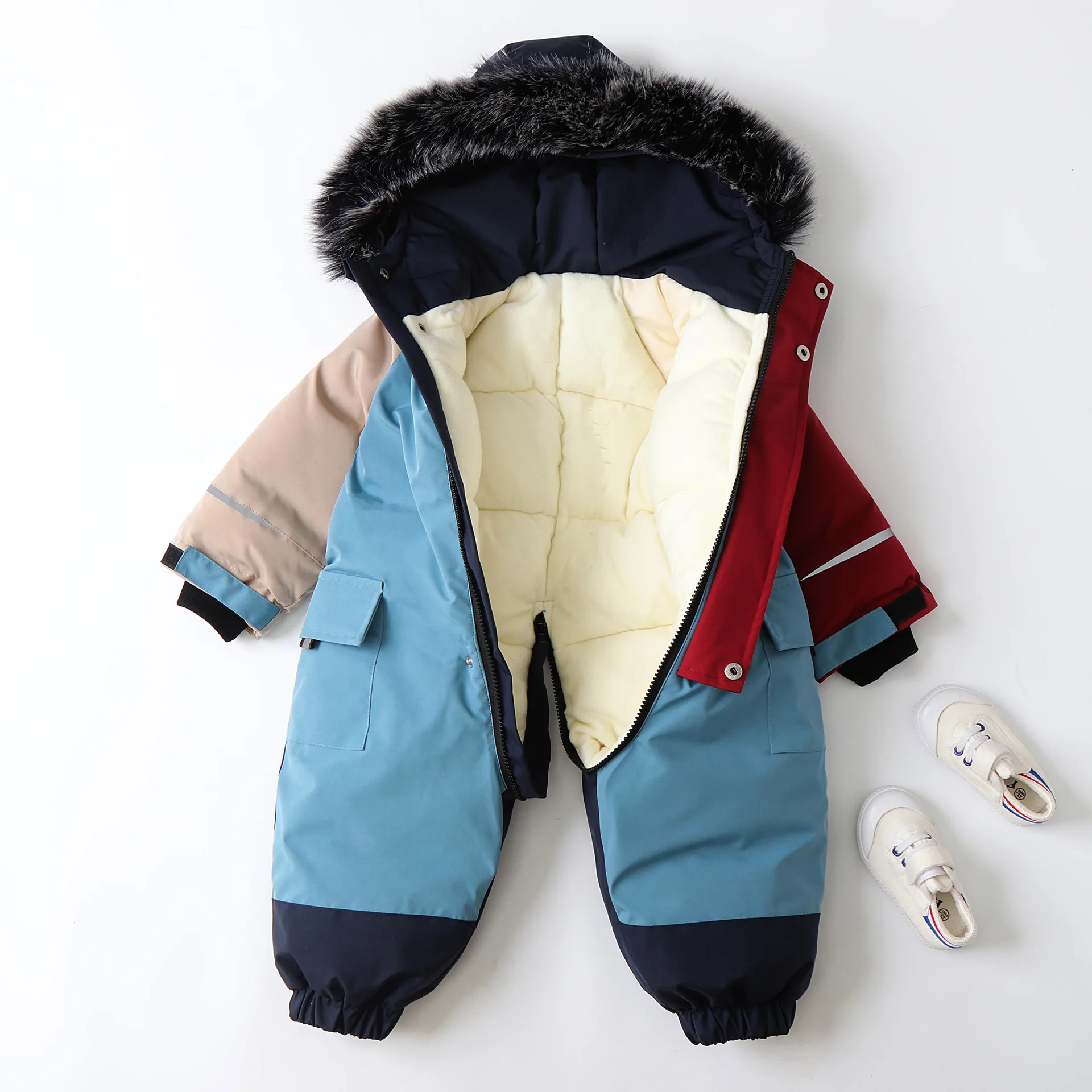MILANCEL-traje de esquí de invierno para niños de 2 a 5 años, mono grueso con capucha, monos cálidos impermeables, ropa de Snowboard para niños - imagen 5