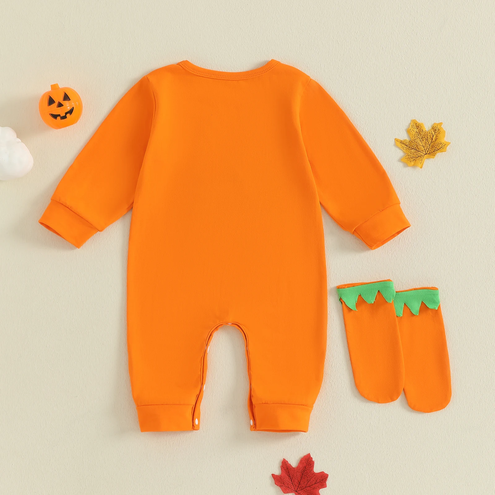 SUNSIOM Mamelucos para bebé de 0 a 18 meses, traje de Halloween, mono Grimace de manga larga con cuello redondo y calcetines para niñas y niños - imagen 2