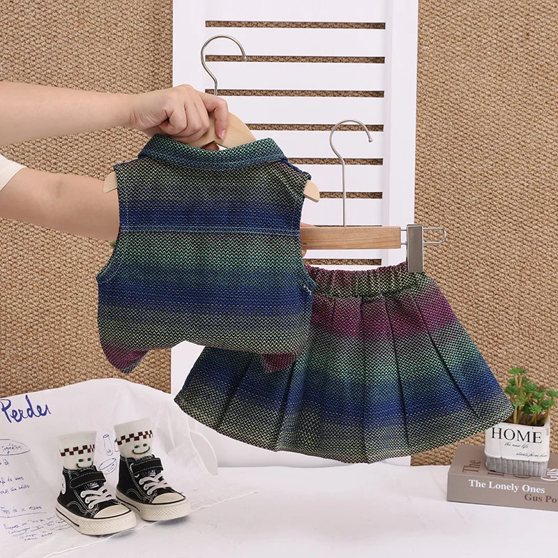 Conjunto de verano para niñas: chaleco y falda con traje festivo - imagen 2