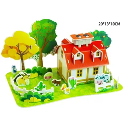 Puzzle 3D Casa Granja – Juego infantil de papé