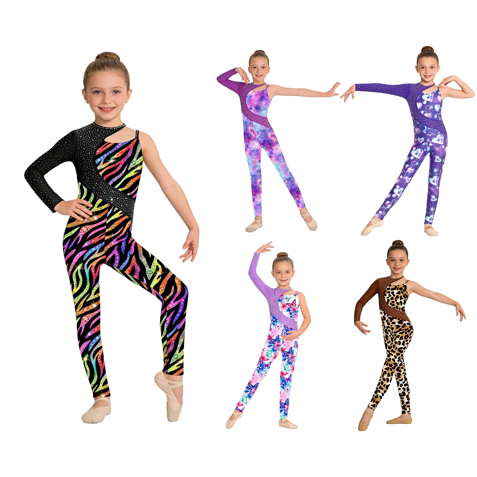 Maillot de gimnasia y ballet para niña con pedrería brillante - imagen 5