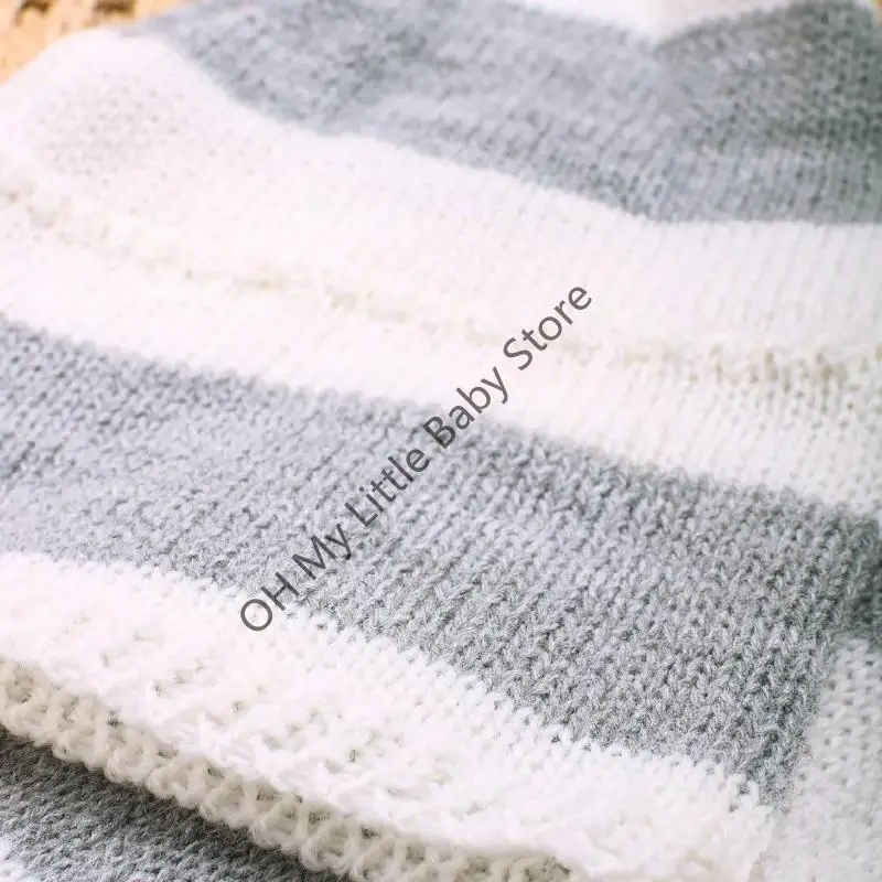 M76C Pantalones recién nacidos con rayas punto Juego sombrero cola largo - imagen 4