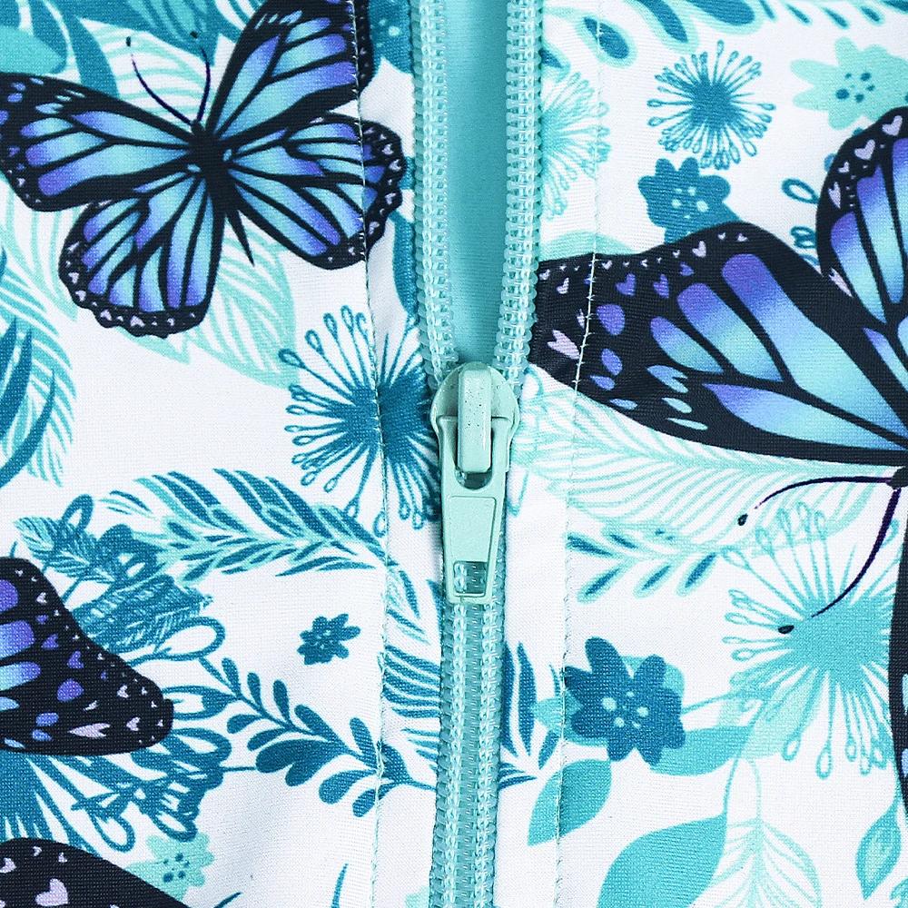 Traje de baño niña manga larga diseño mariposa una pieza secado rápido - imagen 4
