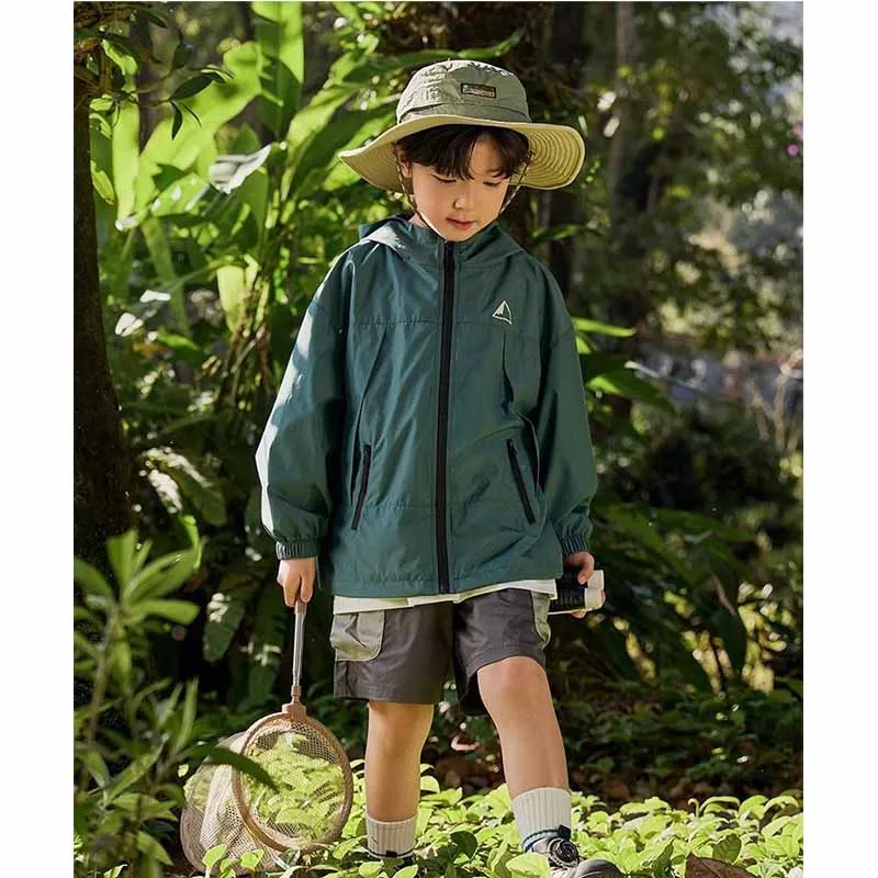 Chaqueta impermeable con capucha para niños de otoño - imagen 5