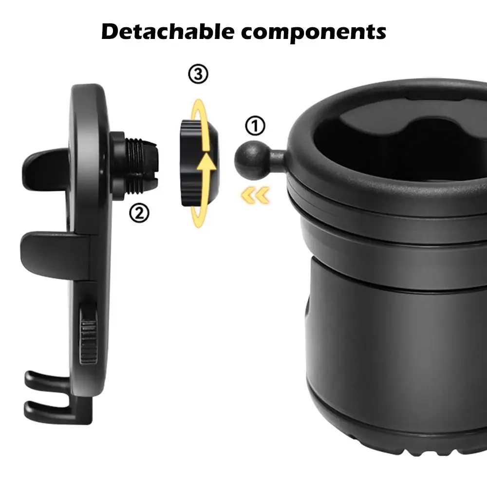 Portavasos para cochecito de bebé diseño 3 en 1 360 °   Soporte antideslizante para vasos con rotación, bandeja para botellas de agua con montaje Universal multifunción - imagen 4