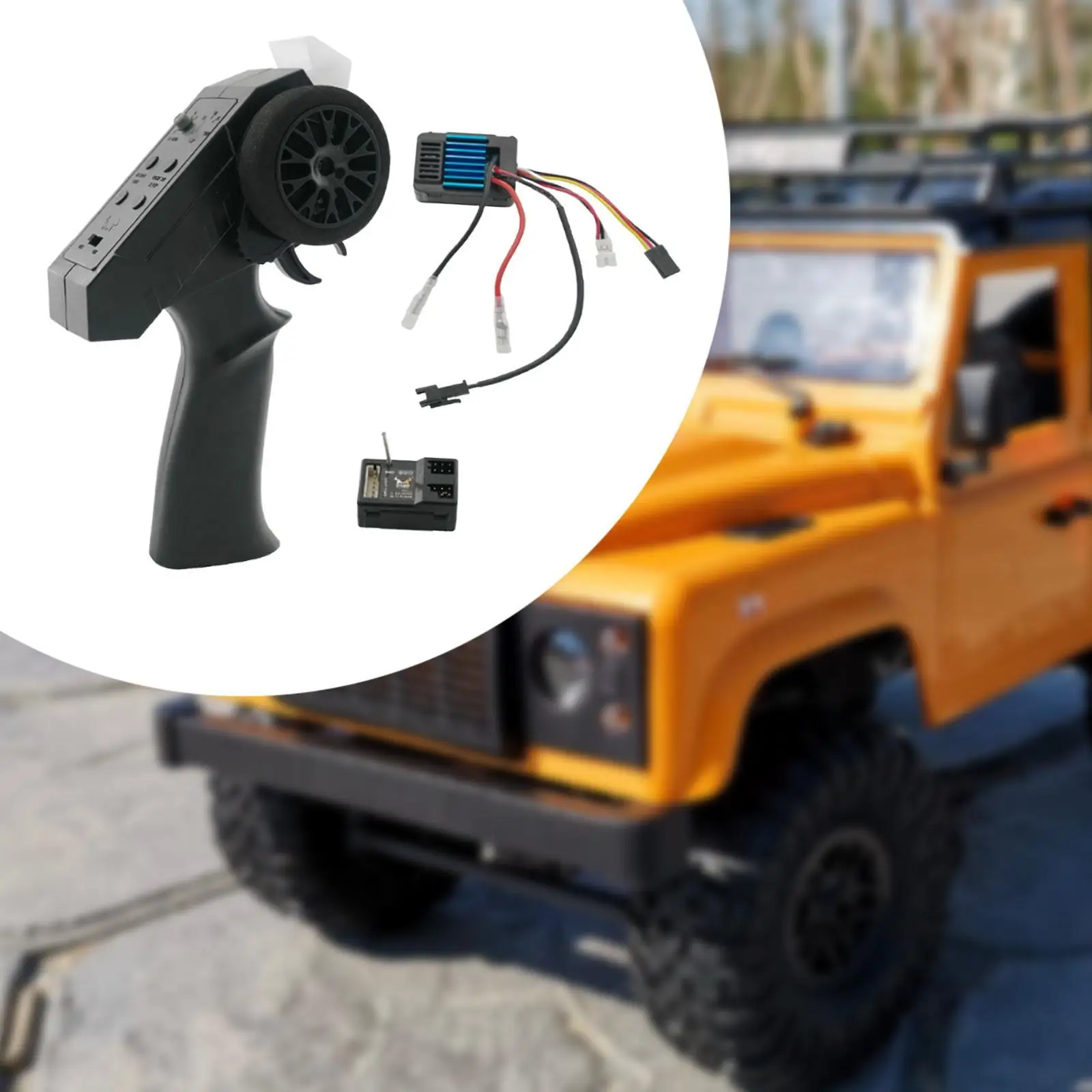 RC Car Remote+50A ESC+Receiver 2 Channel for 1/14 Scale 1/12 Scale Vehicle