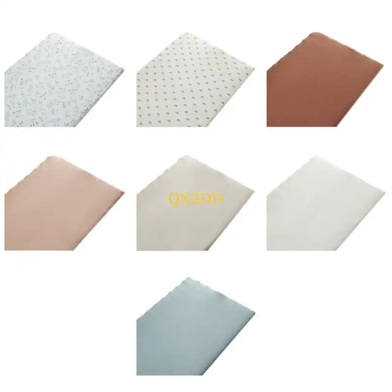 QX2D Sábanas Colchón Cuna Cuna Sábana Ajustable Funda algodón Colcha - imagen 2