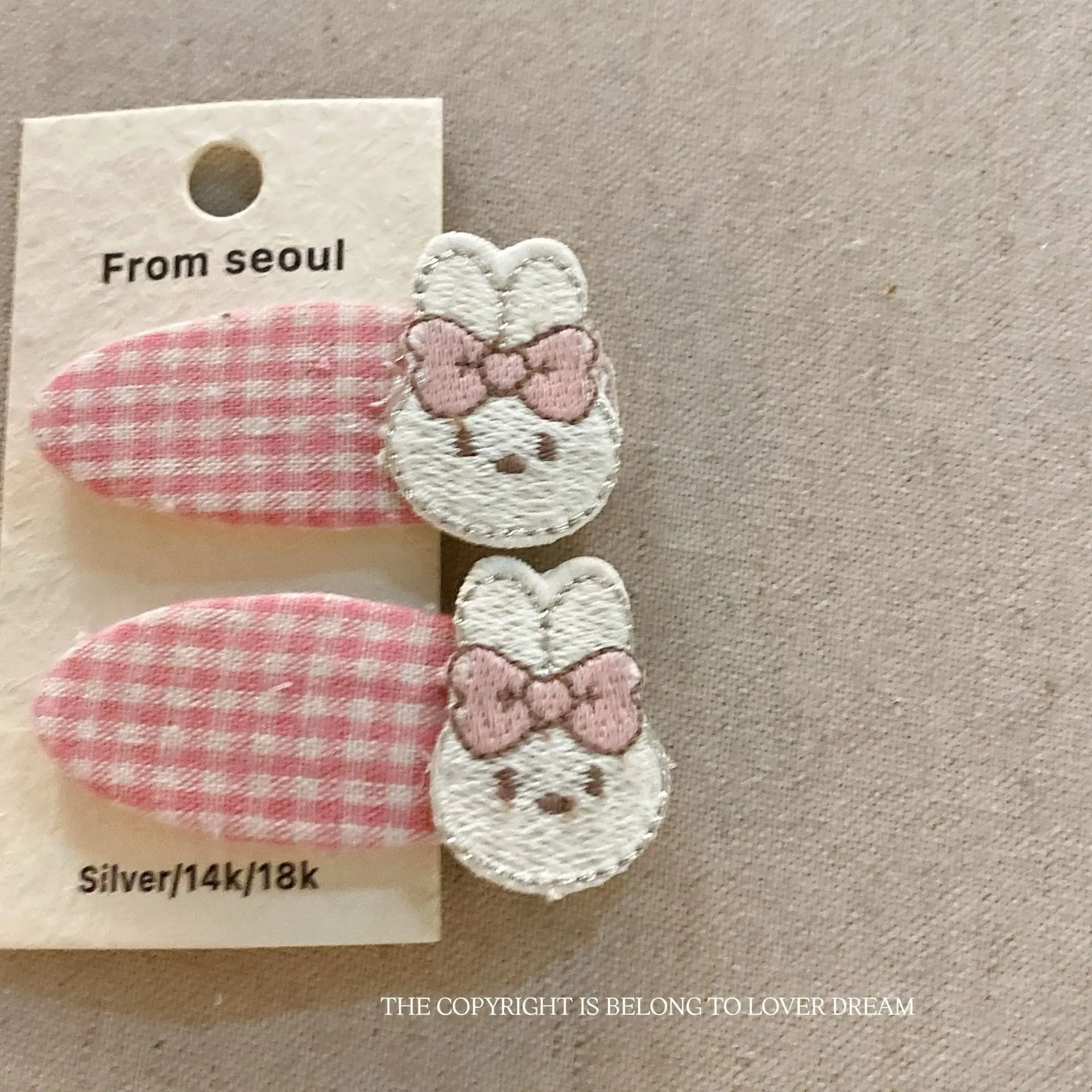 Horquilla de cereza a cuadros – Accesorio infantil para niña con flequillo - imagen 2