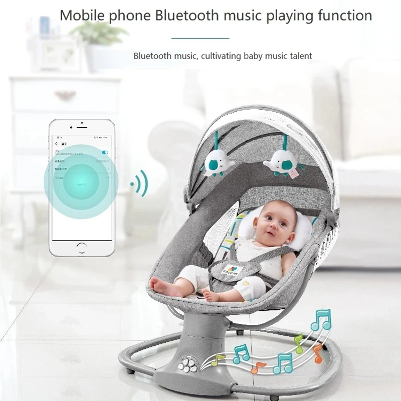 Mecedora eléctrica bebé con música Bluetooth y movimiento suave - imagen 3