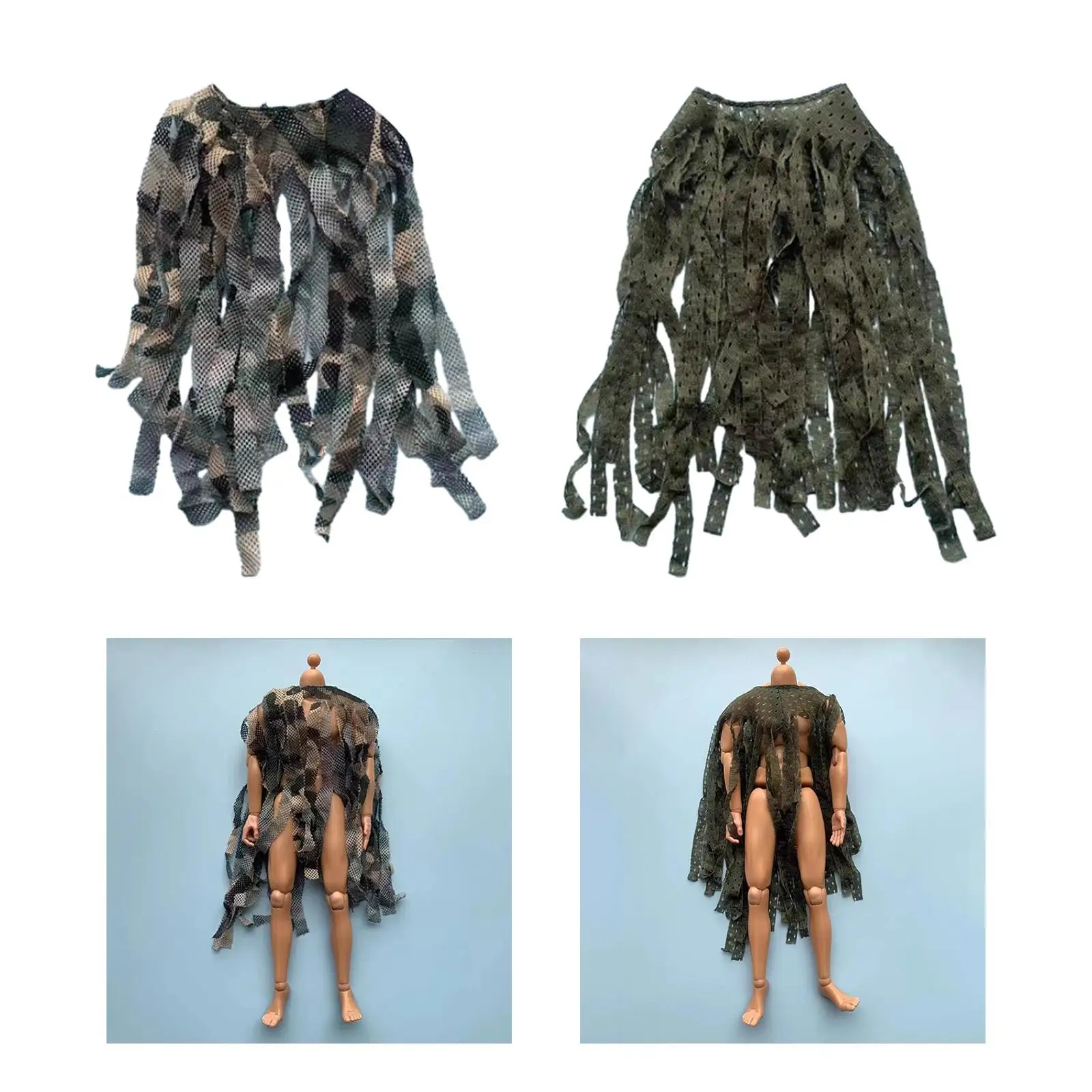 1/6 Scale Soldier Shawl Model Action Figures Costume Parts Easy to Wear Stylish Handmade DIY Doll Dress up 12