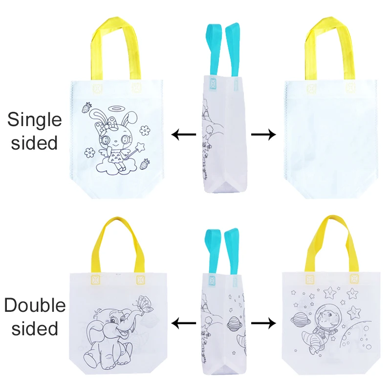 Diy colorido graffiti sacos lápis pintura bolsa não-tecido crianças desenho brinquedos cor cognição pintura material tmz - imagen 4