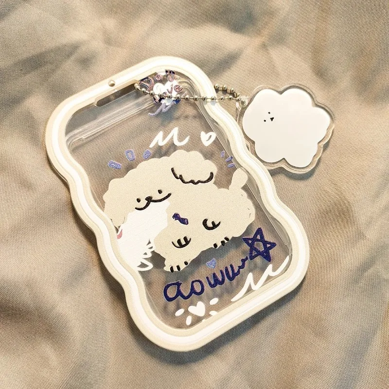 Portatarjetas de fotos Kawaii para gato, fundas protectoras para sesión fotográfica de ídolo de 3 pulgadas, colgante, tarjeta de comida, tarjeta de autobús, 1 ud. - imagen 2