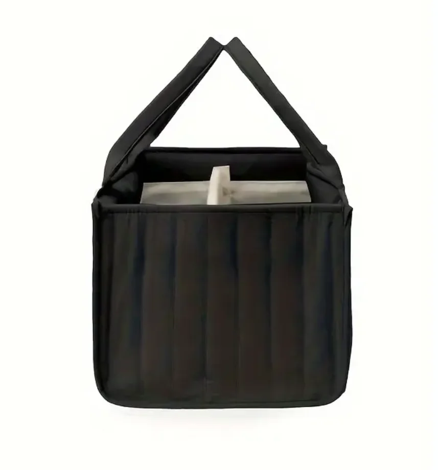 Organizador de almacenamiento con múltiples compartimentos, color beige claro, con estampado de oso bonito, bolso portátil de poliéster duradero para pañales, juguetes, - imagen 2